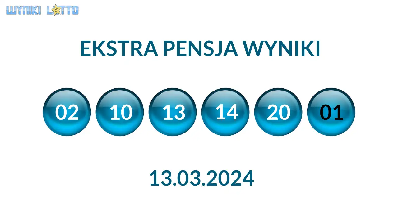 Kulki Ekstra Pensji z wylosowanymi liczbami dnia 13.03.2024