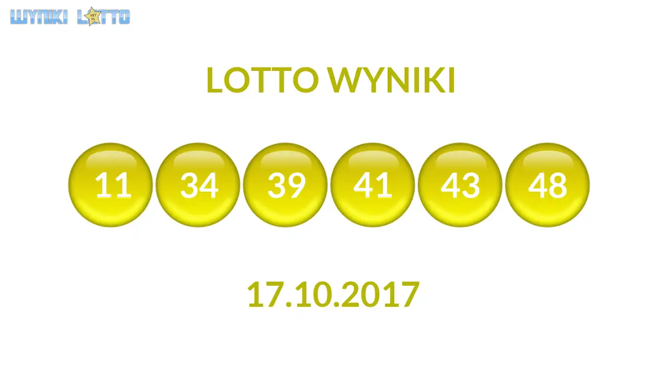 Kulki Lotto z wylosowanymi liczbami dnia 17.10.2017