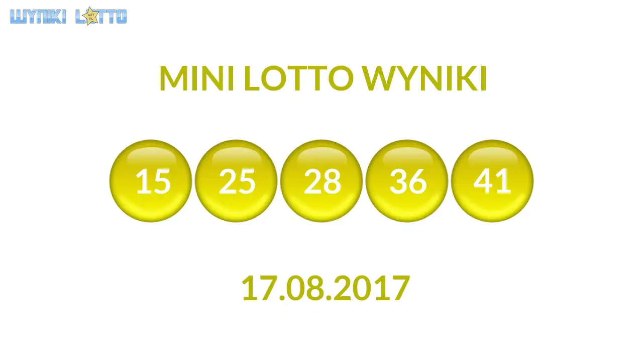 Kulki Mini Lotto z wylosowanymi liczbami dnia 17.08.2017