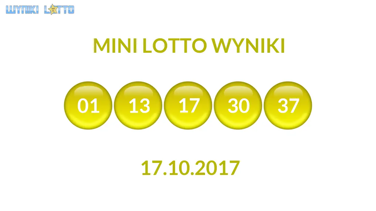 Kulki Mini Lotto z wylosowanymi liczbami dnia 17.10.2017