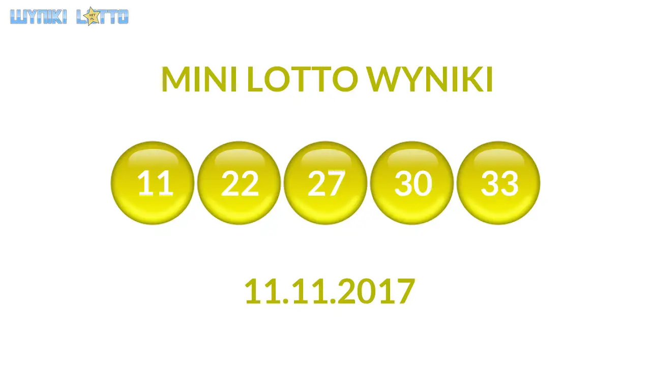 Kulki Mini Lotto z wylosowanymi liczbami dnia 11.11.2017