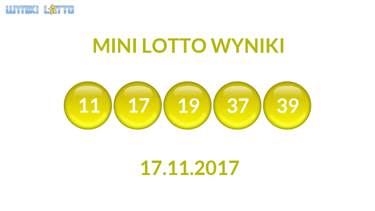 Kulki Mini Lotto z wylosowanymi liczbami dnia 17.11.2017