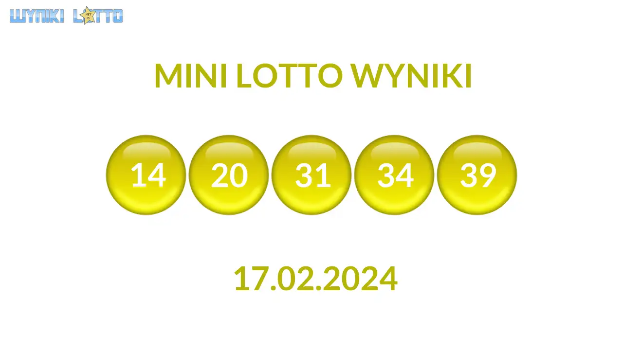 Kulki Mini Lotto z wylosowanymi liczbami dnia 17.02.2024