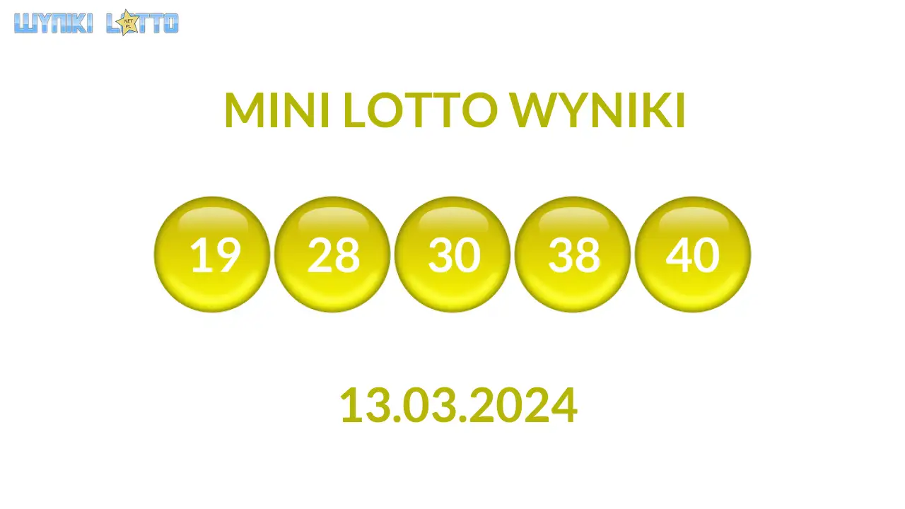 Kulki Mini Lotto z wylosowanymi liczbami dnia 13.03.2024