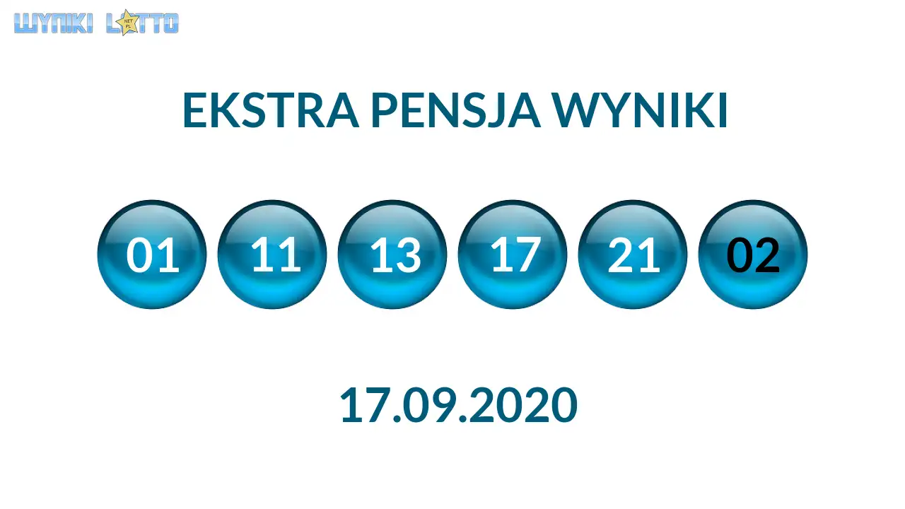 Kulki Ekstra Pensji z wylosowanymi liczbami dnia 17.09.2020