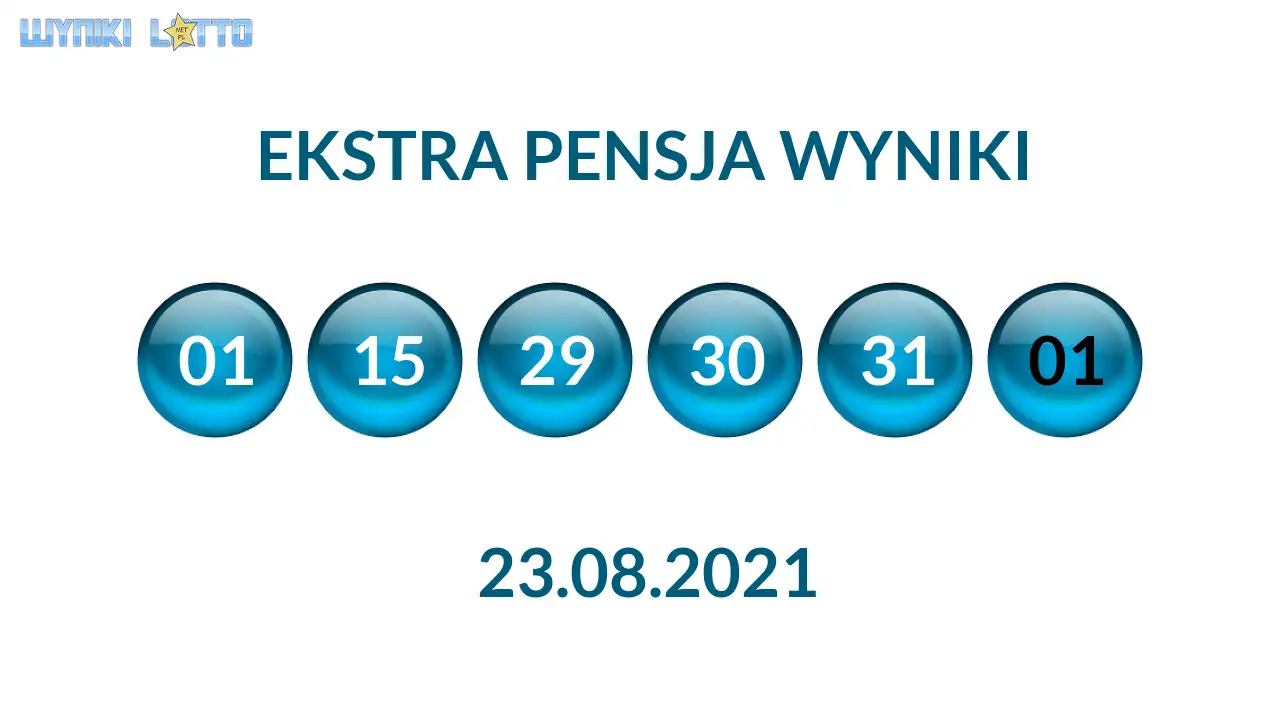 Kulki Ekstra Pensji z wylosowanymi liczbami dnia 23.08.2021