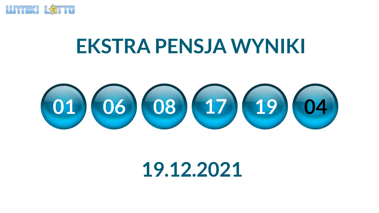 Kulki Ekstra Pensji z wylosowanymi liczbami dnia 19.12.2021