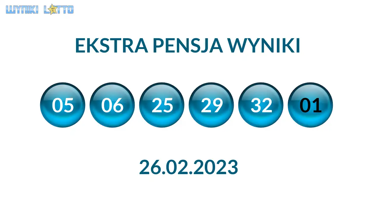 Kulki Ekstra Pensji z wylosowanymi liczbami dnia 26.02.2023