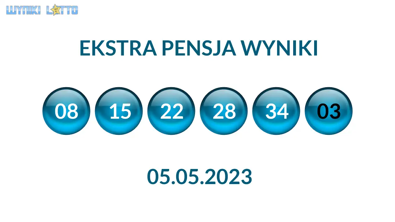 Kulki Ekstra Pensji z wylosowanymi liczbami dnia 05.05.2023