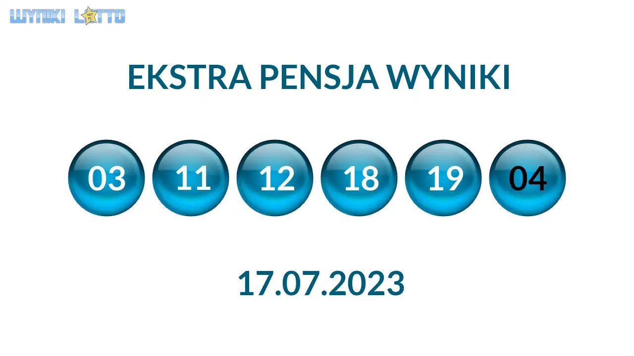 Kulki Ekstra Pensji z wylosowanymi liczbami dnia 17.07.2023