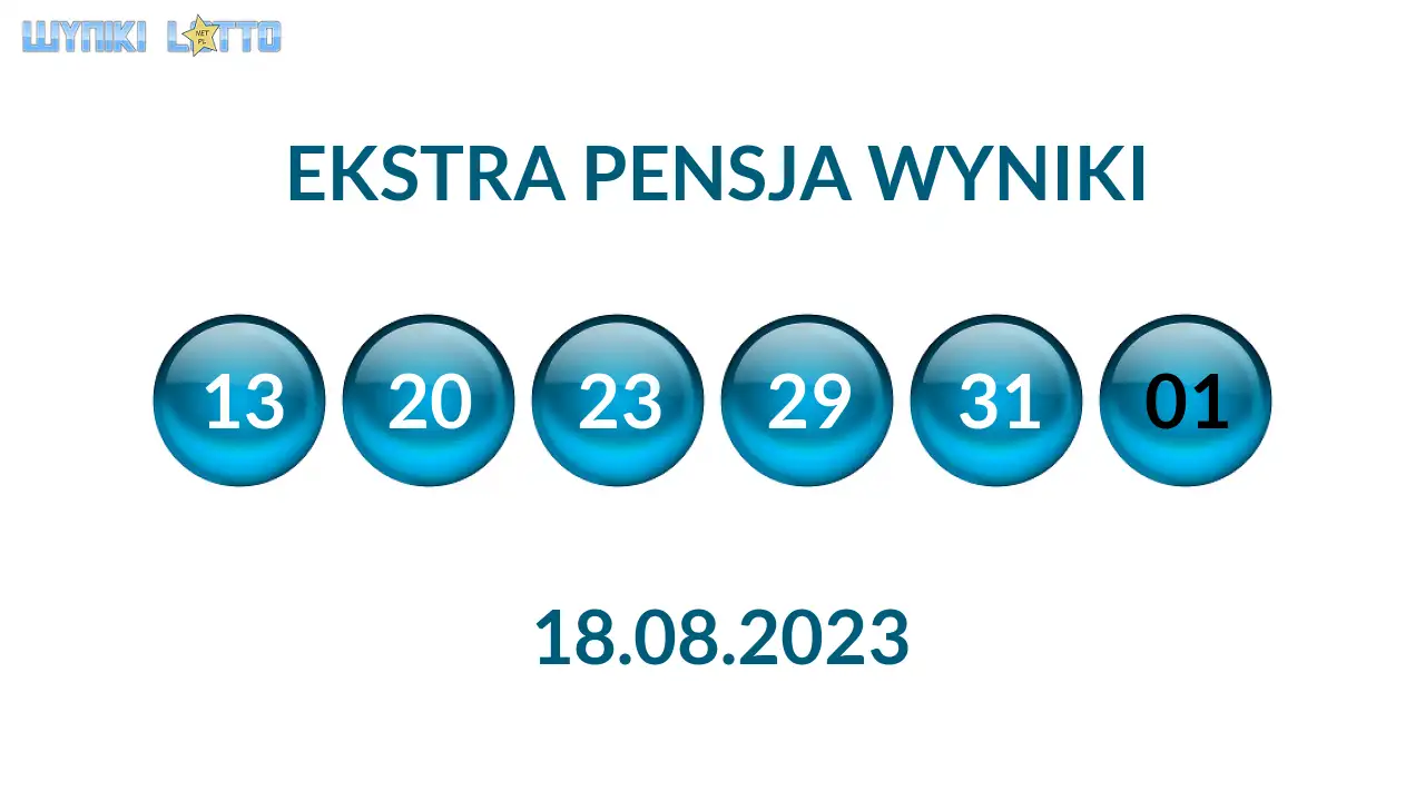 Kulki Ekstra Pensji z wylosowanymi liczbami dnia 18.08.2023