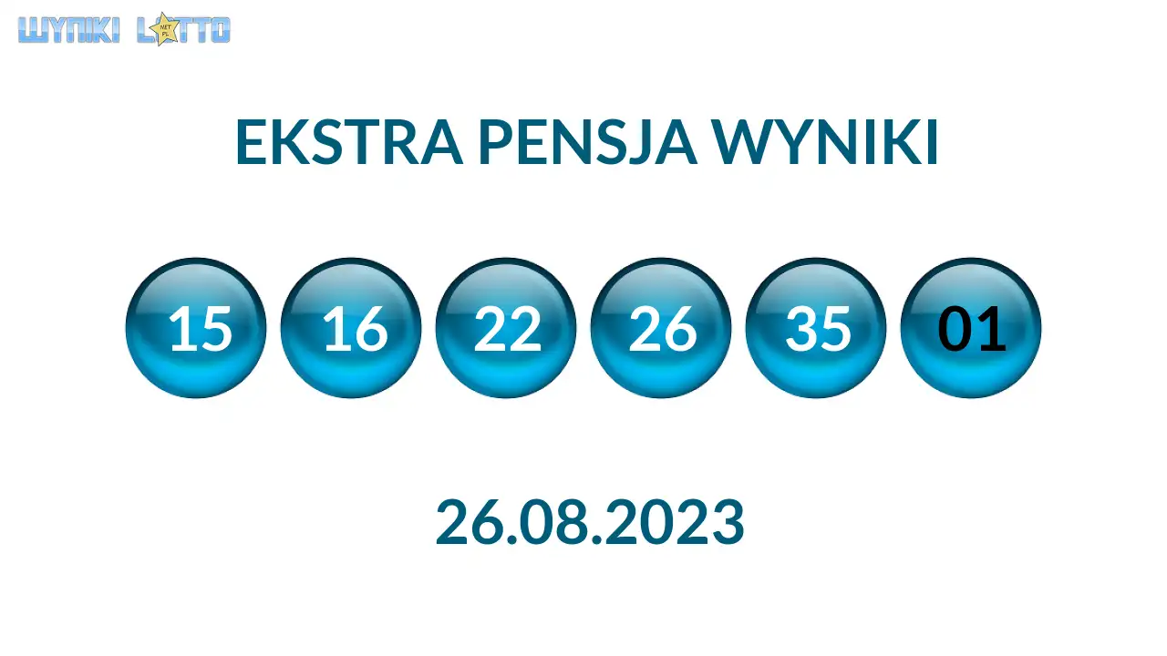 Kulki Ekstra Pensji z wylosowanymi liczbami dnia 26.08.2023