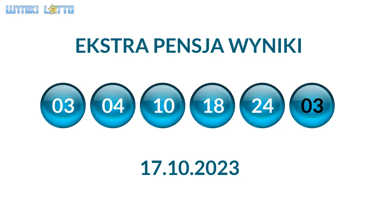 Kulki Ekstra Pensji z wylosowanymi liczbami dnia 17.10.2023