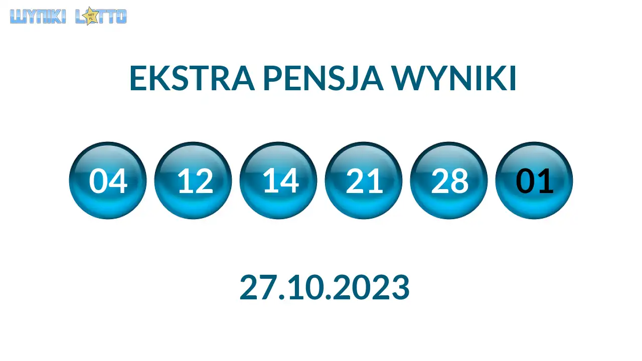 Kulki Ekstra Pensji z wylosowanymi liczbami dnia 27.10.2023