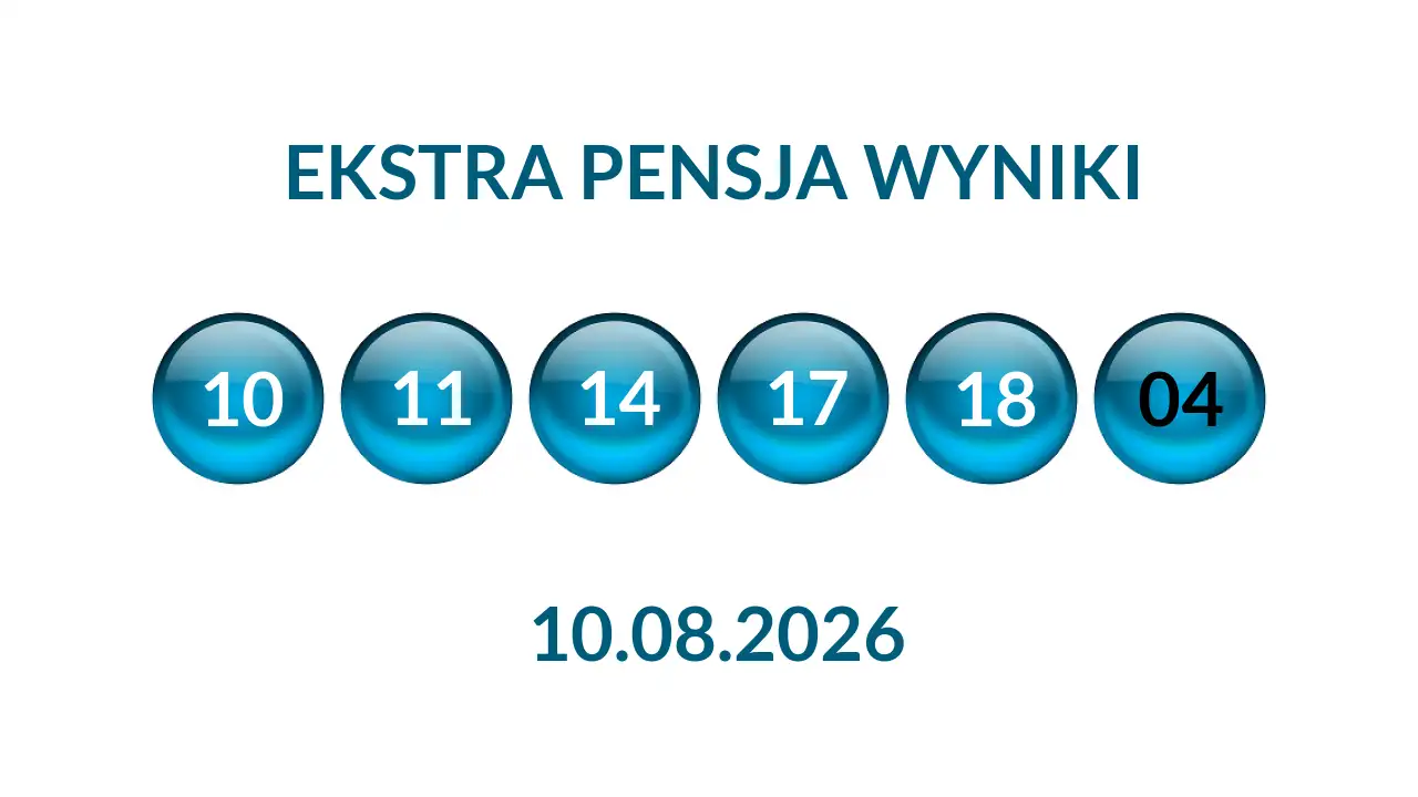 Kulki Ekstra Pensji z wylosowanymi liczbami dnia 10.08.2026