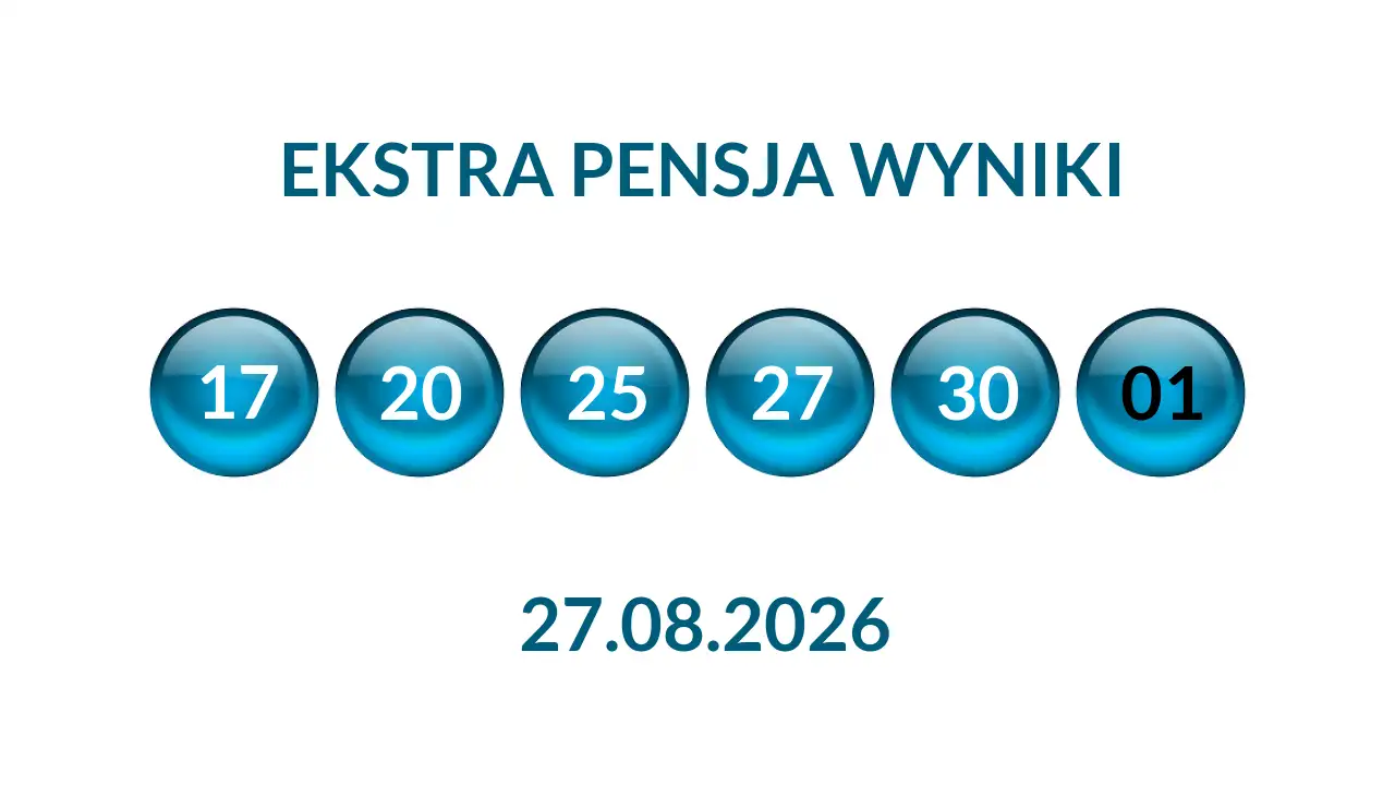 Kulki Ekstra Pensji z wylosowanymi liczbami dnia 27.08.2026