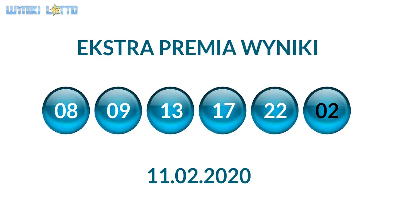 Kulki Ekstra Premii z wylosowanymi liczbami dnia 11.02.2020
