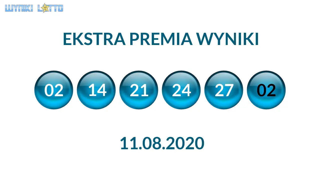 Kulki Ekstra Premii z wylosowanymi liczbami dnia 11.08.2020