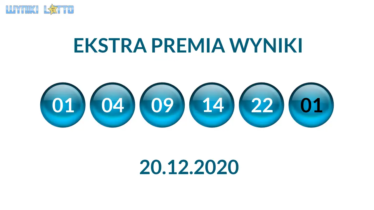 Kulki Ekstra Premii z wylosowanymi liczbami dnia 20.12.2020