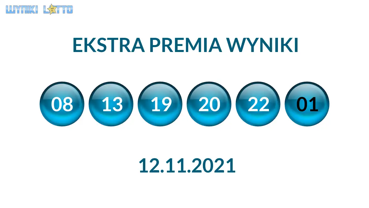 Kulki Ekstra Premii z wylosowanymi liczbami dnia 12.11.2021