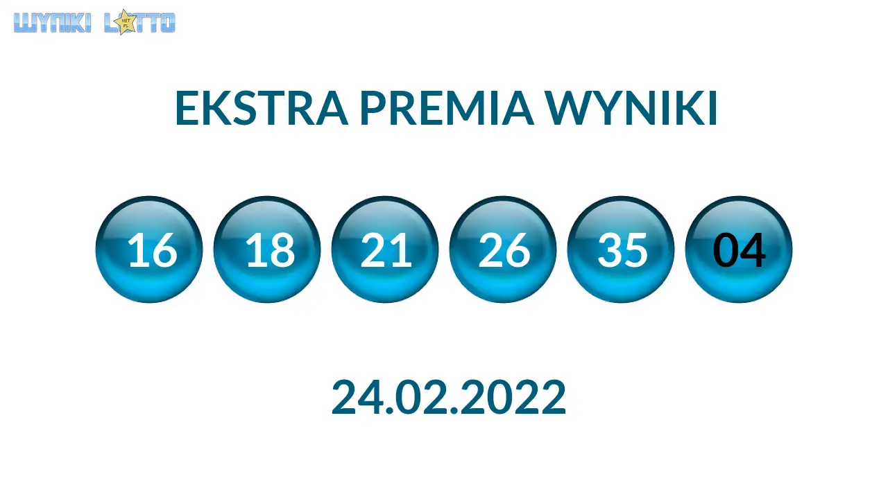 Kulki Ekstra Premii z wylosowanymi liczbami dnia 24.02.2022