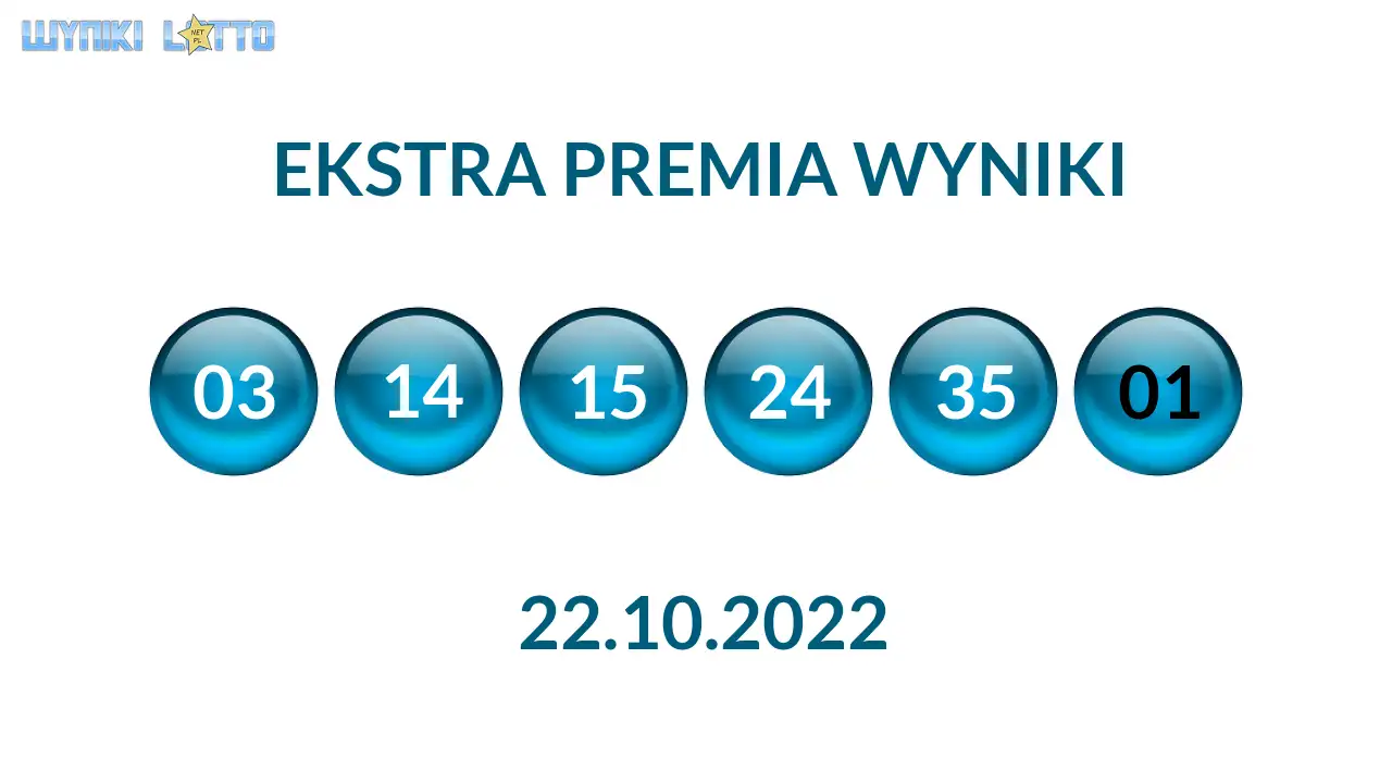 Kulki Ekstra Premii z wylosowanymi liczbami dnia 22.10.2022