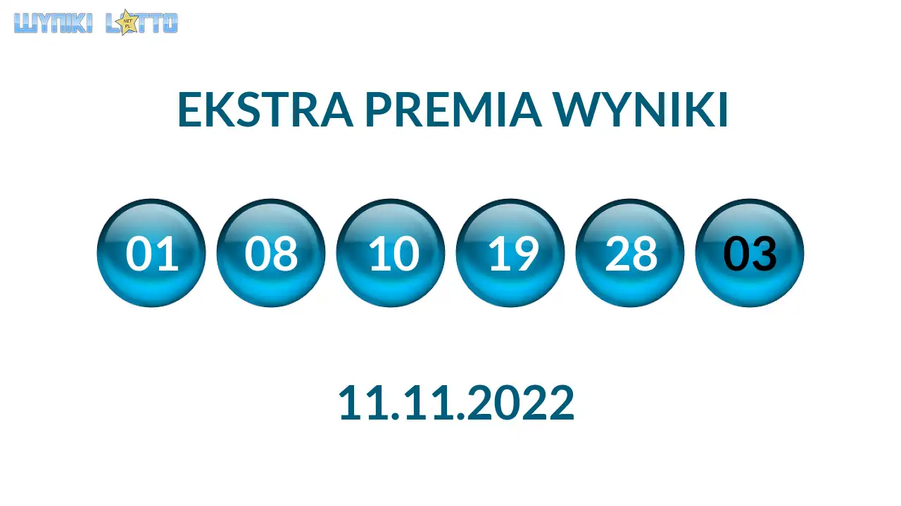 Kulki Ekstra Premii z wylosowanymi liczbami dnia 11.11.2022