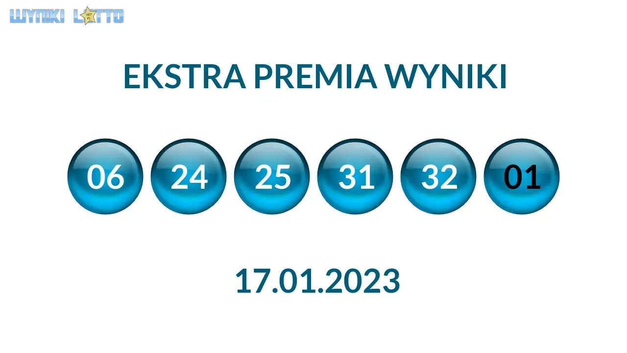 Kulki Ekstra Premii z wylosowanymi liczbami dnia 17.01.2023