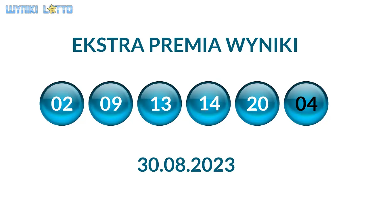 Kulki Ekstra Premii z wylosowanymi liczbami dnia 30.08.2023