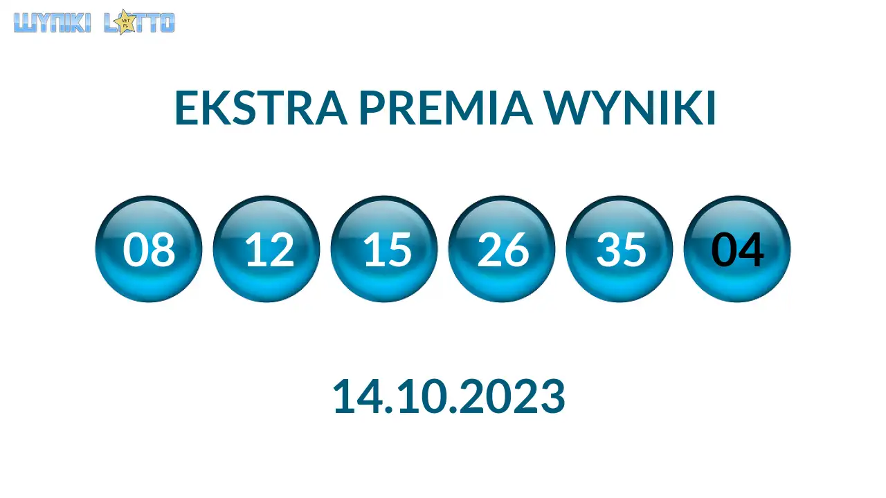 Kulki Ekstra Premii z wylosowanymi liczbami dnia 14.10.2023