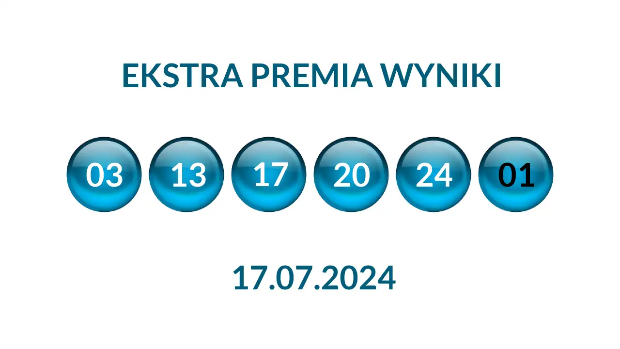 Kulki Ekstra Premii z wylosowanymi liczbami dnia 17.07.2024