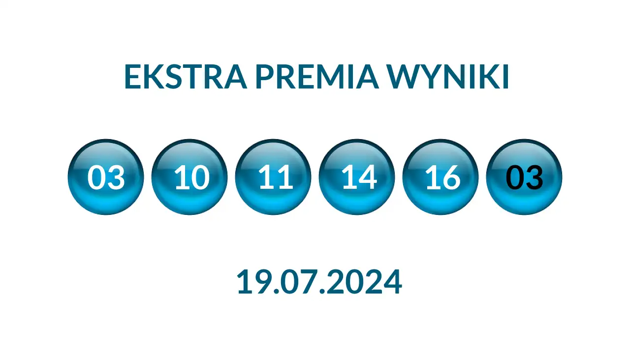 Kulki Ekstra Premii z wylosowanymi liczbami dnia 19.07.2024