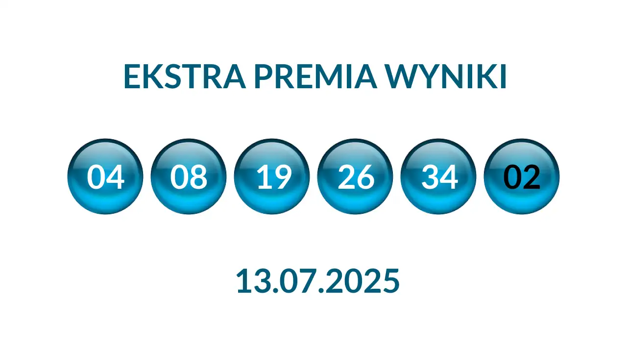 Kulki Ekstra Premii z wylosowanymi liczbami dnia 13.07.2025
