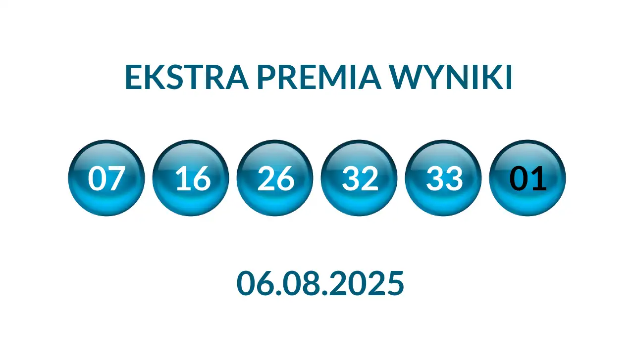 Kulki Ekstra Premii z wylosowanymi liczbami dnia 06.08.2025