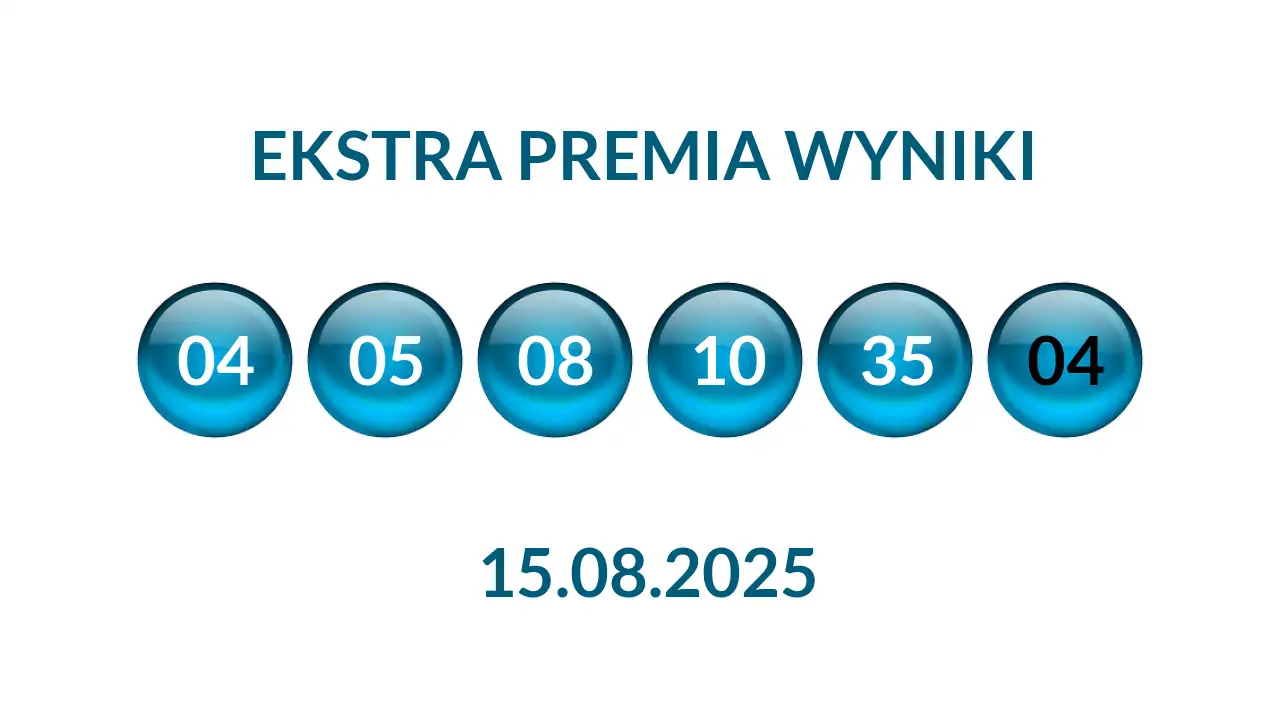 Kulki Ekstra Premii z wylosowanymi liczbami dnia 15.08.2025