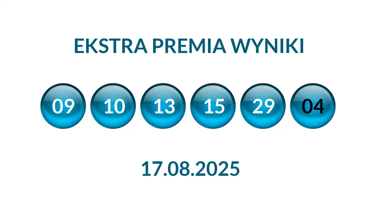 Kulki Ekstra Premii z wylosowanymi liczbami dnia 17.08.2025