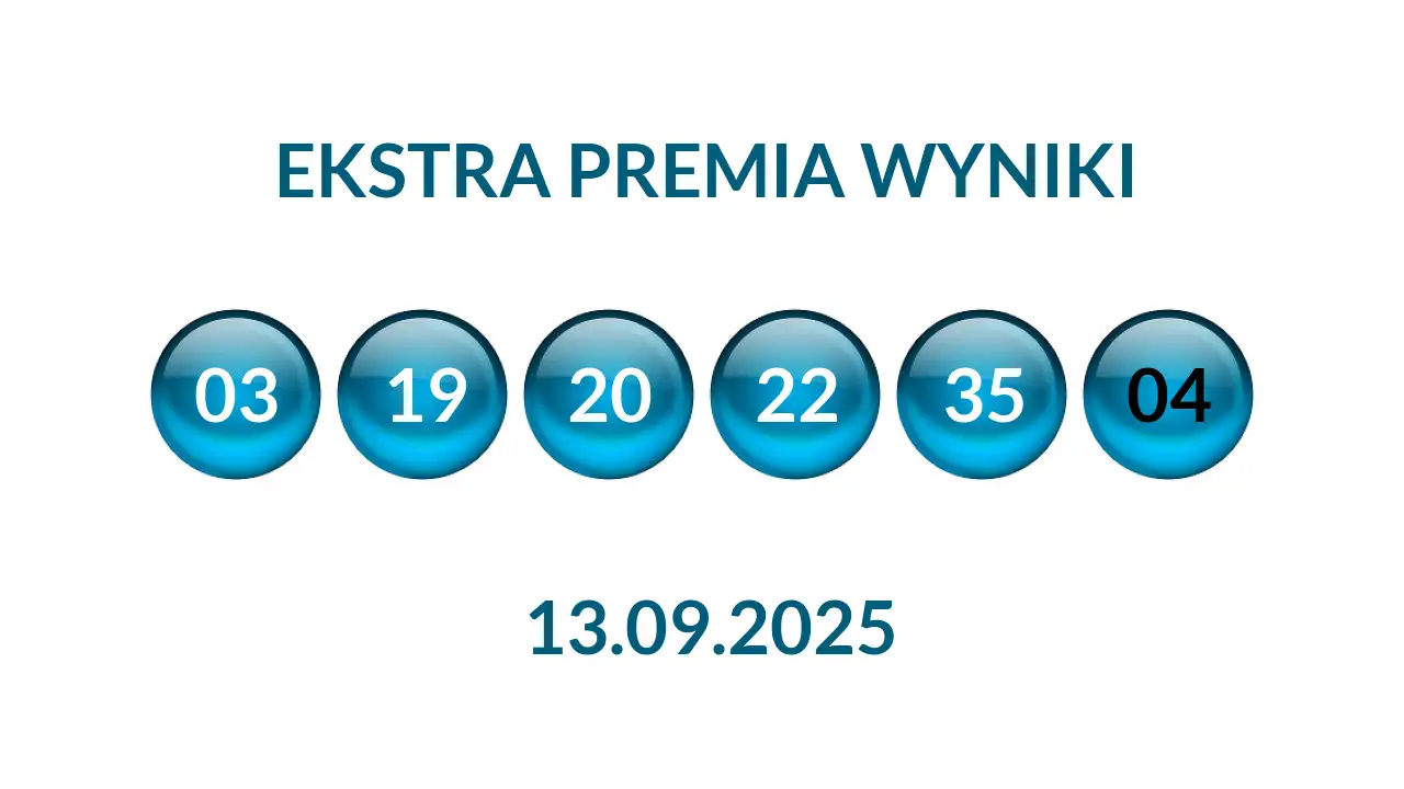 Kulki Ekstra Premii z wylosowanymi liczbami dnia 13.09.2025