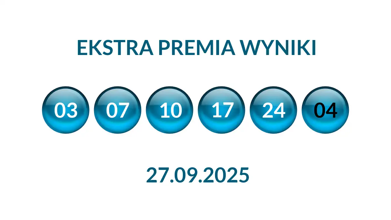 Kulki Ekstra Premii z wylosowanymi liczbami dnia 27.09.2025
