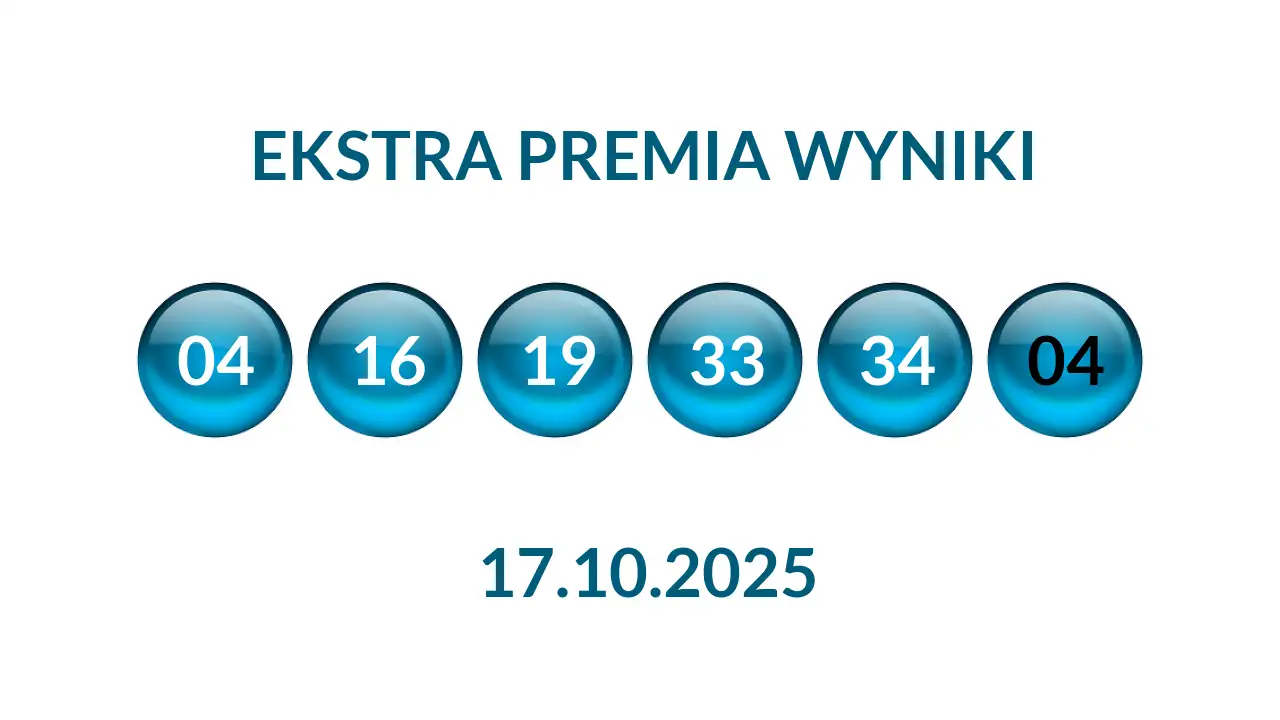 Kulki Ekstra Premii z wylosowanymi liczbami dnia 17.10.2025