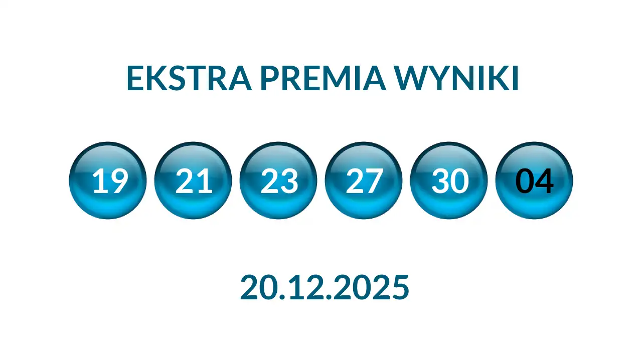 Kulki Ekstra Premii z wylosowanymi liczbami dnia 20.12.2025