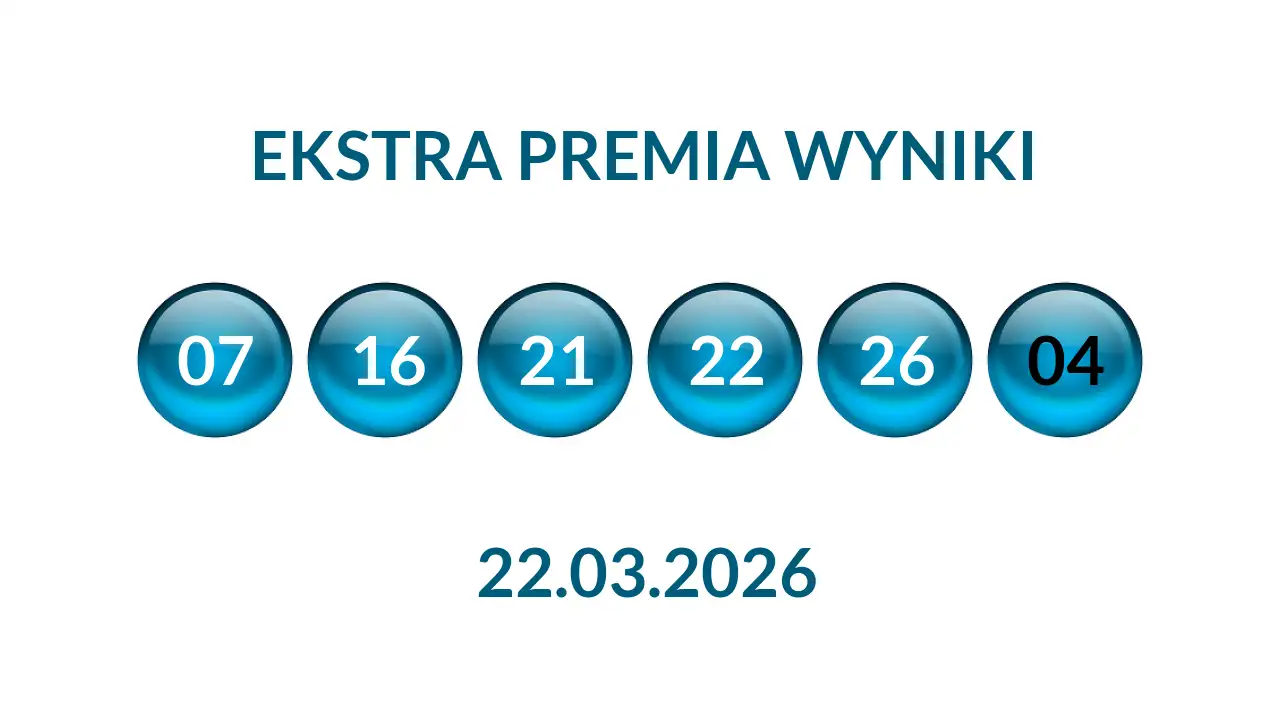 Kulki Ekstra Premii z wylosowanymi liczbami dnia 22.03.2026