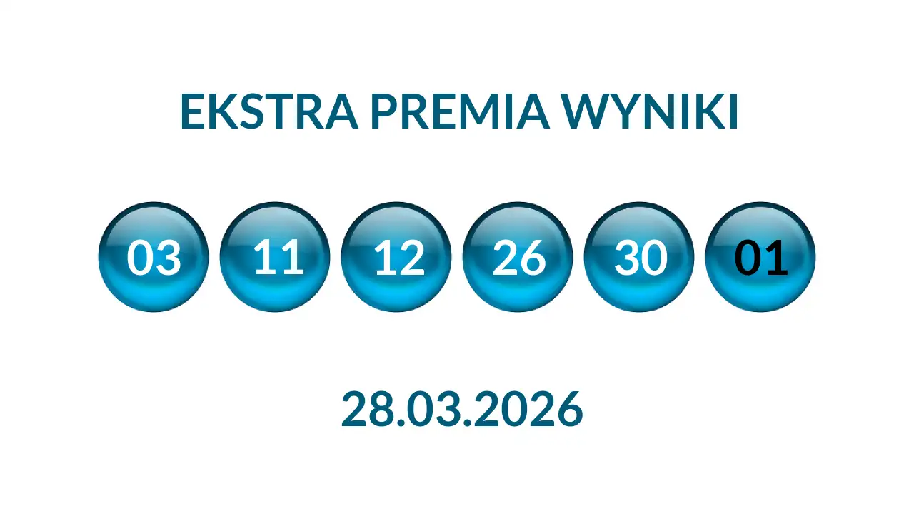 Kulki Ekstra Premii z wylosowanymi liczbami dnia 28.03.2026