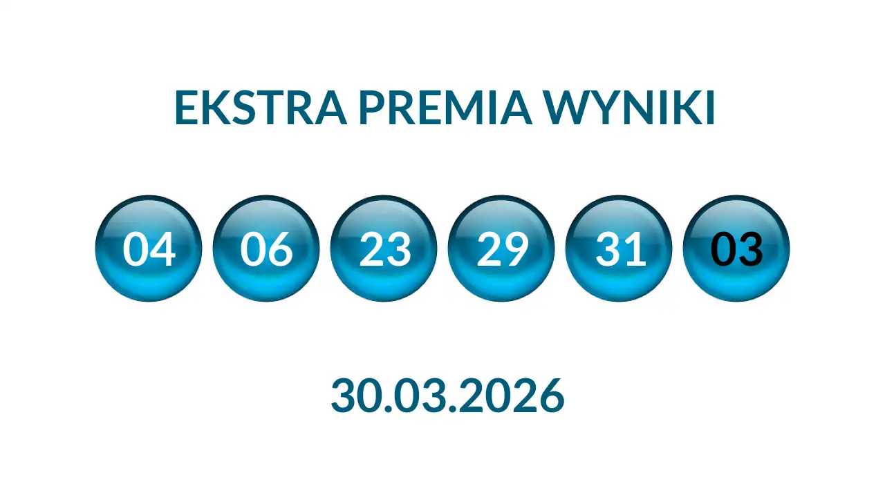 Kulki Ekstra Premii z wylosowanymi liczbami dnia 30.03.2026