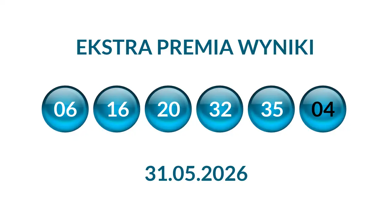 Kulki Ekstra Premii z wylosowanymi liczbami dnia 31.05.2026