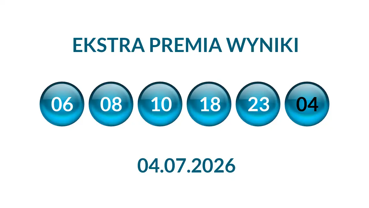 Kulki Ekstra Premii z wylosowanymi liczbami dnia 04.07.2026