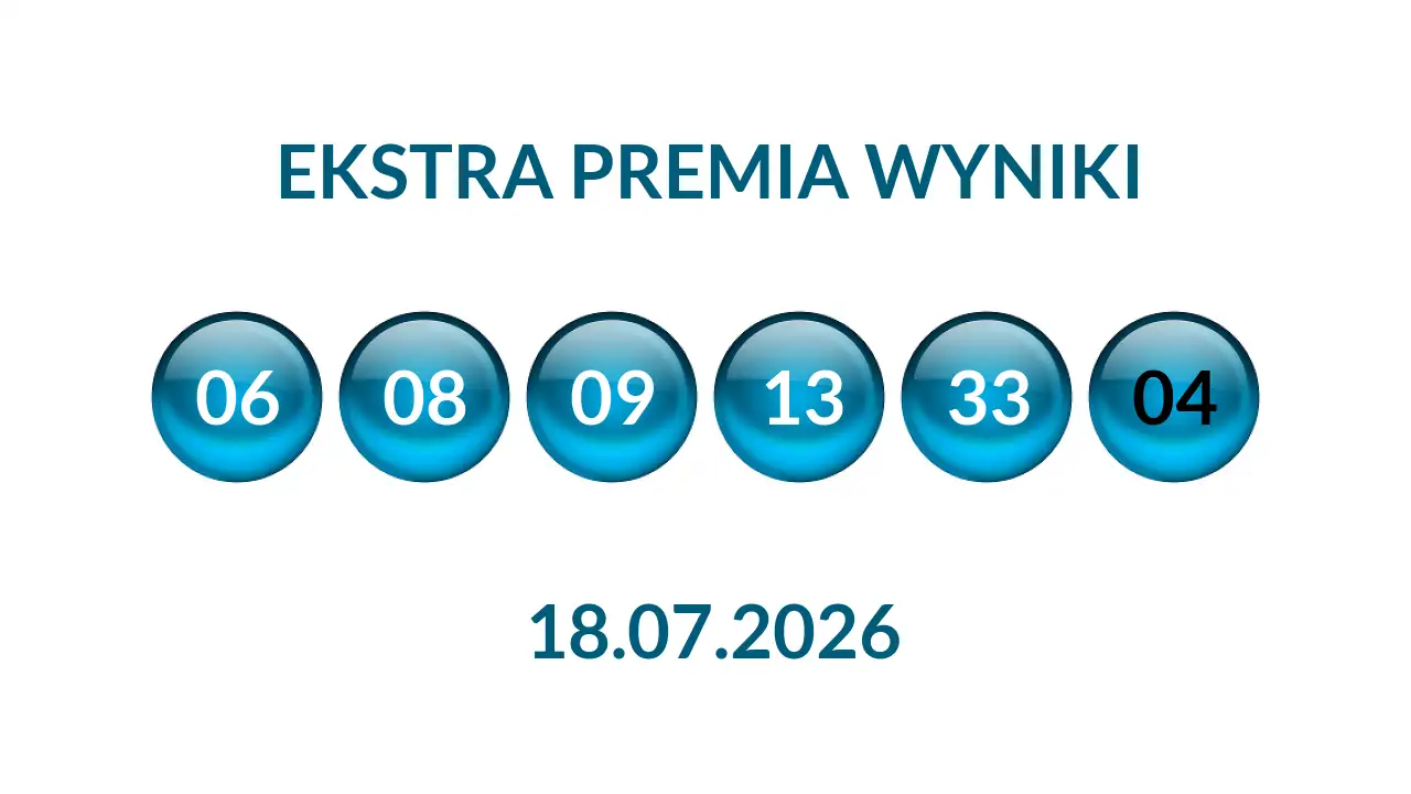 Kulki Ekstra Premii z wylosowanymi liczbami dnia 18.07.2026