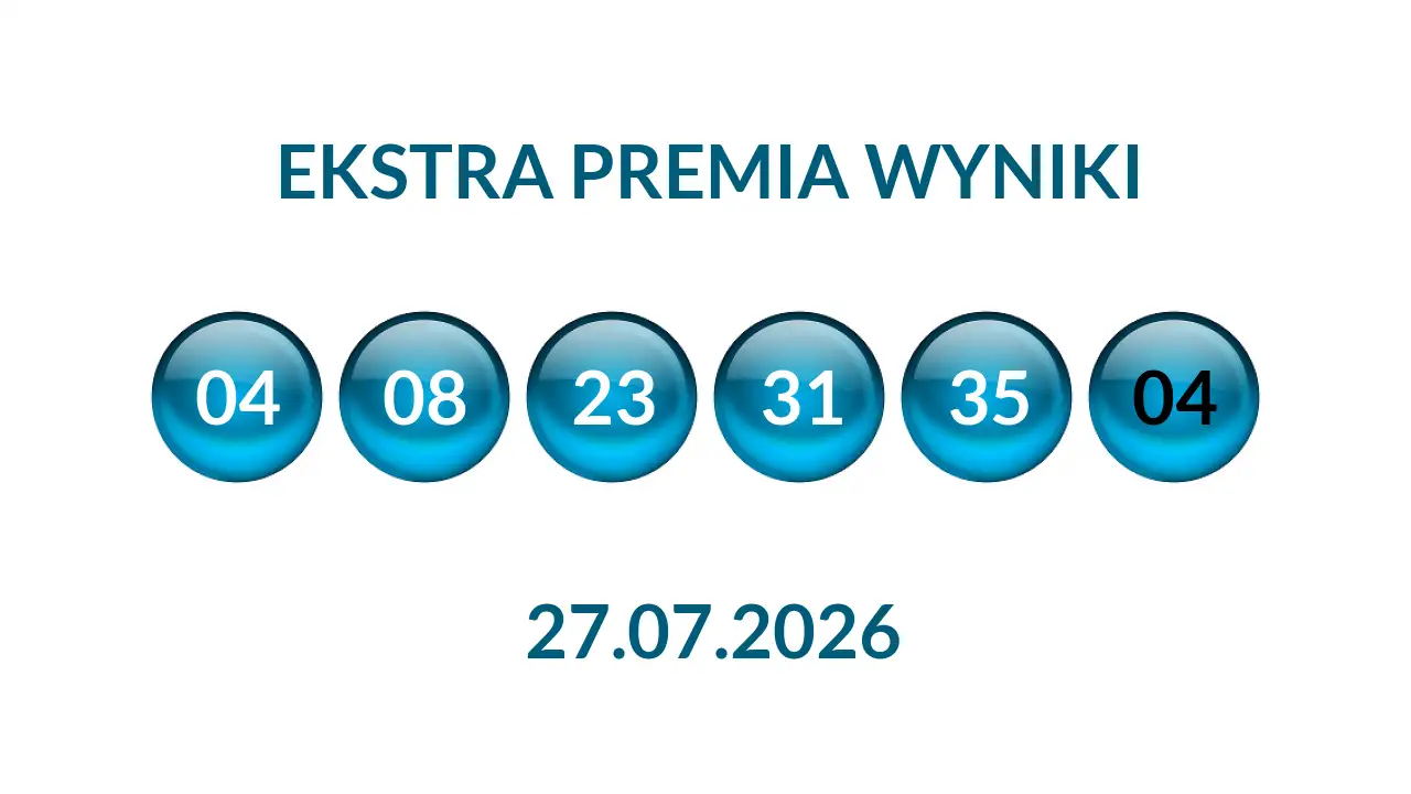 Kulki Ekstra Premii z wylosowanymi liczbami dnia 27.07.2026