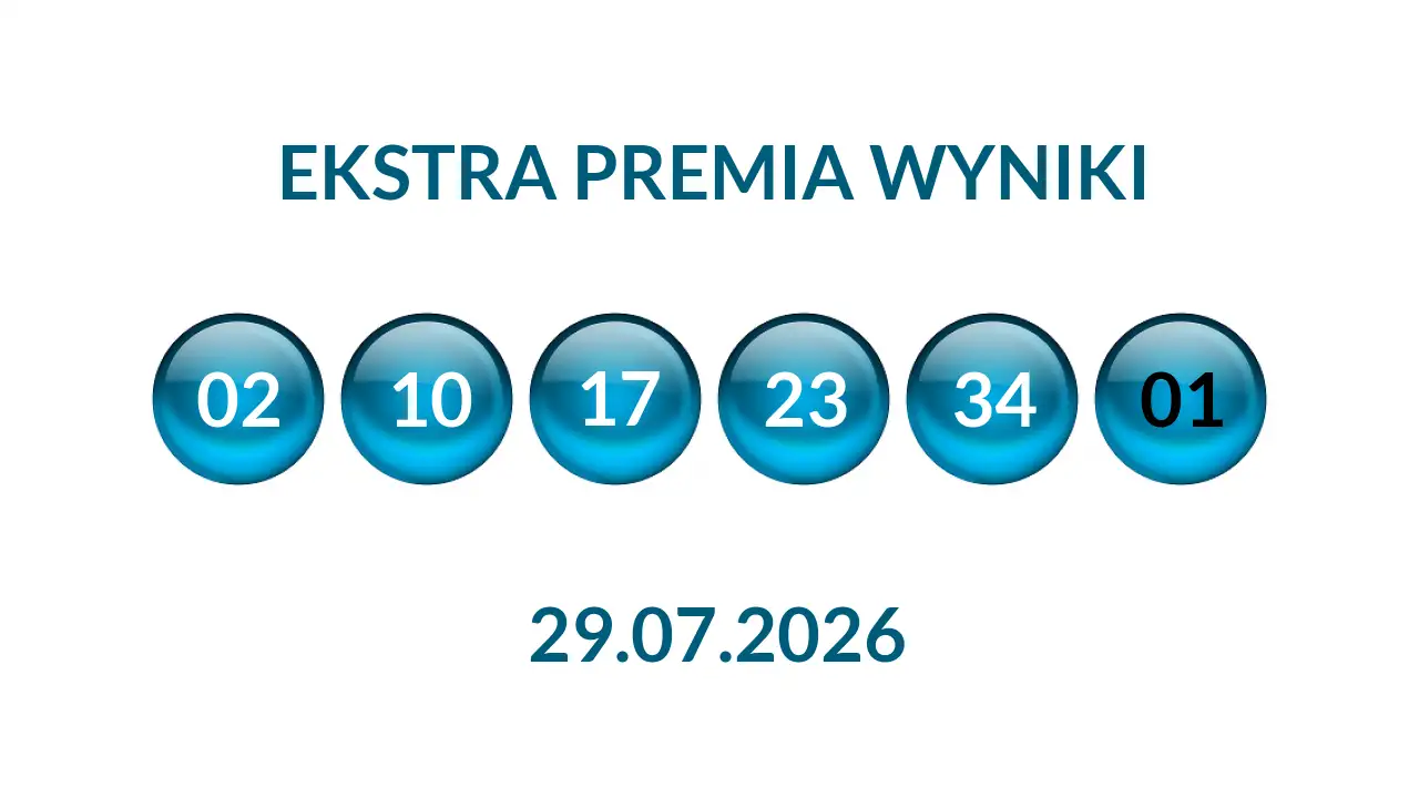 Kulki Ekstra Premii z wylosowanymi liczbami dnia 29.07.2026