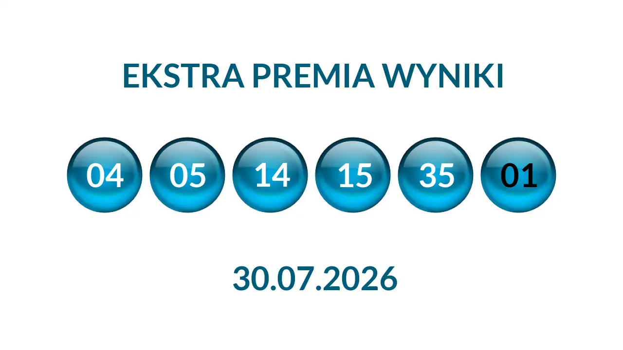 Kulki Ekstra Premii z wylosowanymi liczbami dnia 30.07.2026