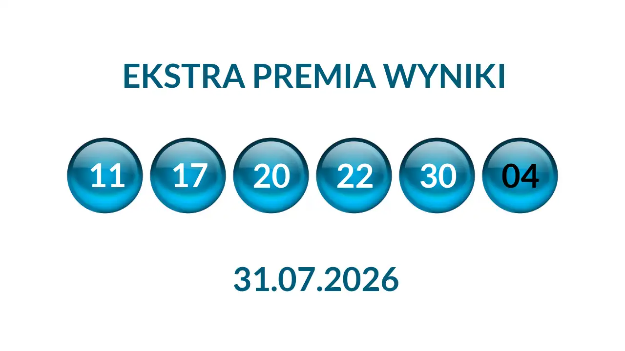 Kulki Ekstra Premii z wylosowanymi liczbami dnia 31.07.2026